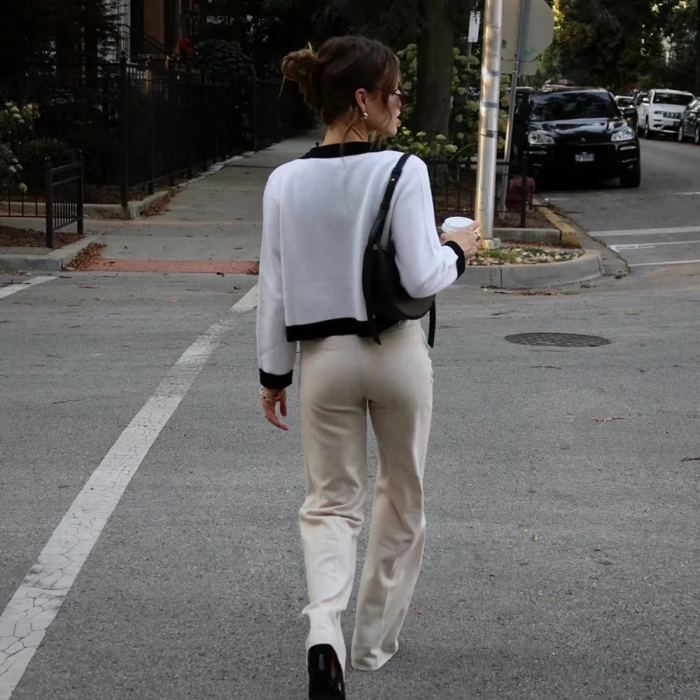 Sezane Black and White Buttoned Betty Cardigan size Small - Picture 4 of 9
